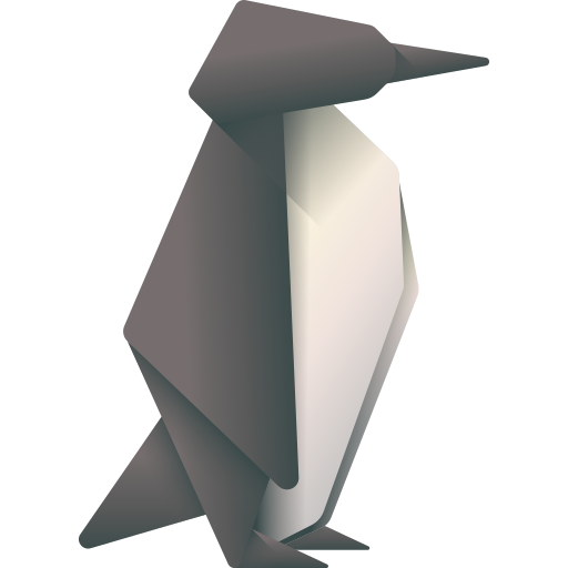 pingüino 3D Color icono