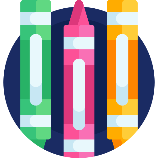 lápices de color Detailed Flat Circular Flat icono