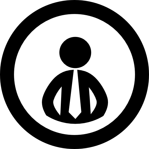 hombre de negocios, en, un, círculo, contorno  icono