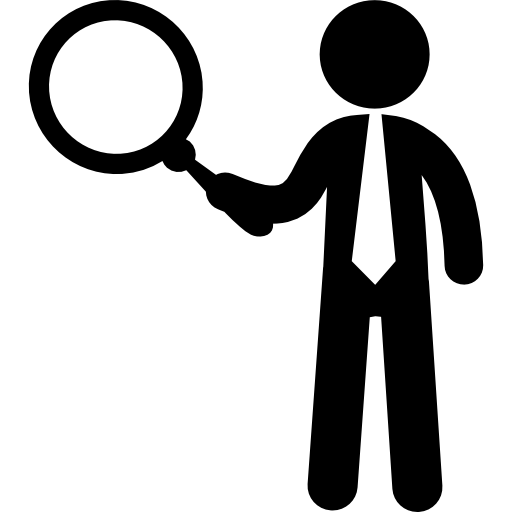 Businessman with searching tool  icon