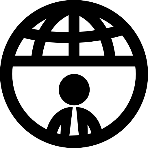 biznesmen w międzynarodowym symbolu  ikona