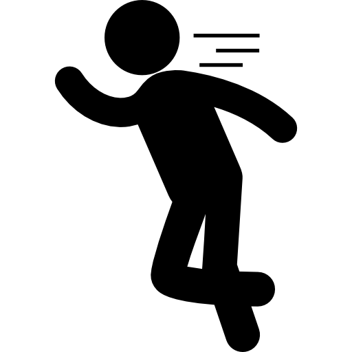 silueta de hombre corriendo escapando  icono
