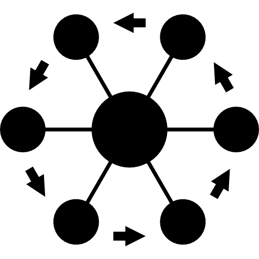 Hexagonal link wheel symbol  icon