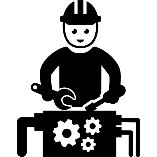 trabajador con herramientas Basic Straight Filled icono