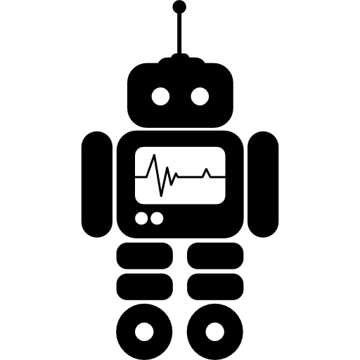 robot con línea de vida  icono