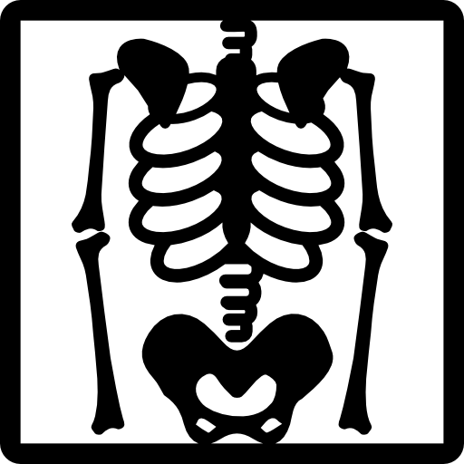 vista dello scheletro sui raggi x Pictograms Fill icona