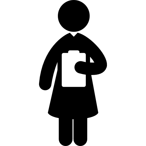 Medical doctor standing with clipboard Pictograms Fill icon
