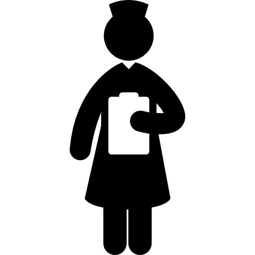Medical doctor with clinic history on clipboard Pictograms Fill icon