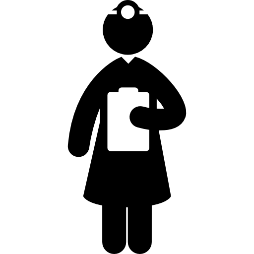 Medical doctor reading a paper Pictograms Fill icon
