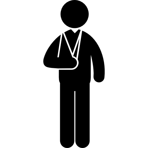 Man with broken arm Pictograms Fill icon