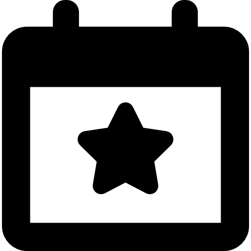 evento elettorale su un calendario con il simbolo della stella  icona