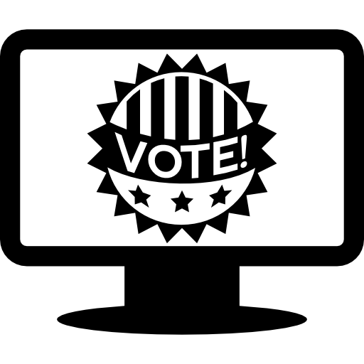 publicidad política en la pantalla del monitor  icono