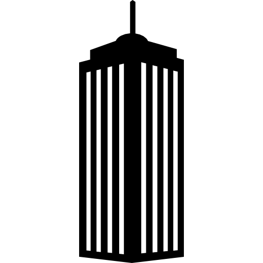 Здание полосатой современной башни  иконка