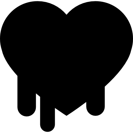 simbolo del cuore fuso del sistema di sicurezza  icona