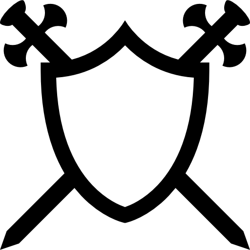 escudo con dos espadas en cruz  icono