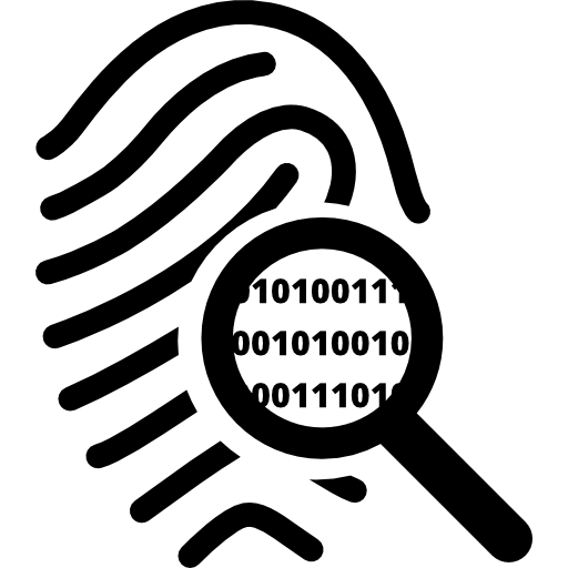 Fingerprint search symbol of secret service investigation  icon