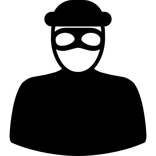 Unrecognizable robber with eyes mask  icon