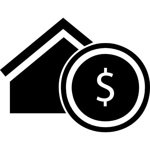Real estate commercial symbol of a house with dollar sign  icon
