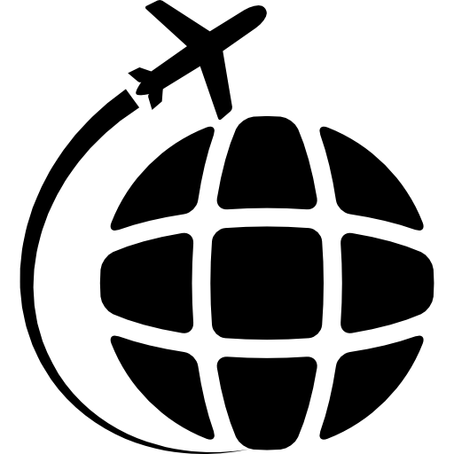 Airplane travel around the world Basic Straight Filled icon