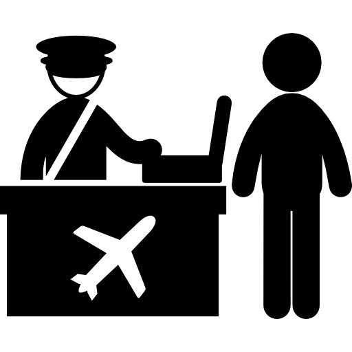 viajero en el aeropuerto Basic Straight Filled icono