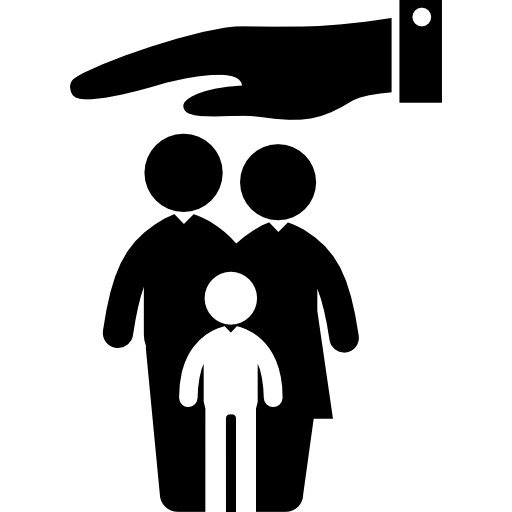 símbolo de seguro familiar Basic Straight Filled Ícone
