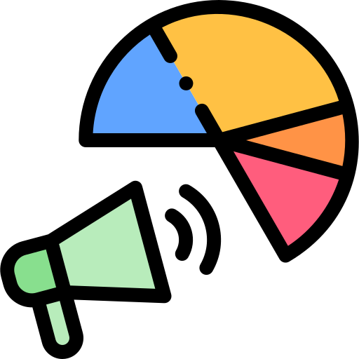 Pie chart Detailed Rounded Lineal color icon