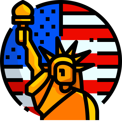 Statue of liberty Justicon Lineal Color icon