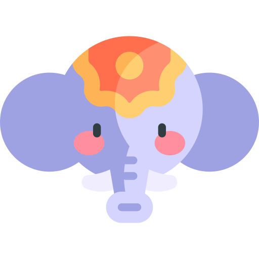 elefante Kawaii Flat icono