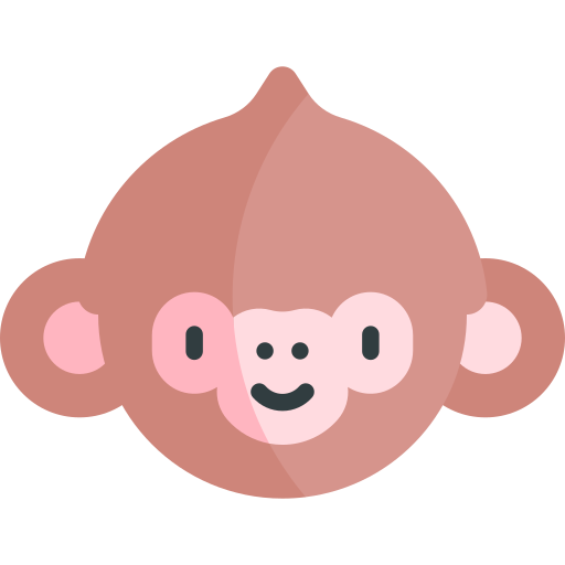 원숭이 Kawaii Flat icon
