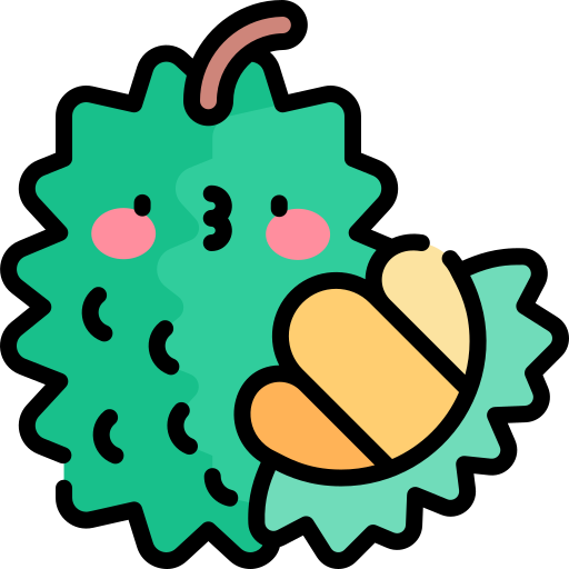 durian Kawaii Lineal color icona