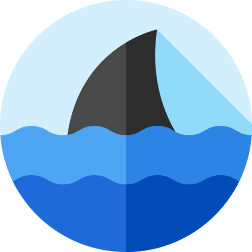 tiburón Flat Circular Flat icono