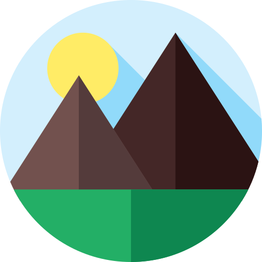 Mountains Flat Circular Flat icon
