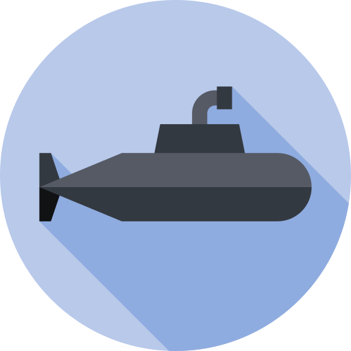 submarino Flat Circular Flat Ícone