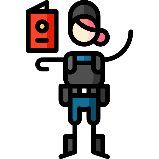 einwanderungsbehörde Puppet Characters Lineal Color icon