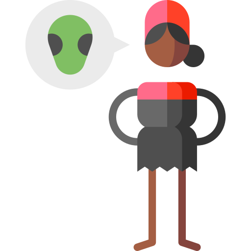 alieno Puppet Characters Flat icona