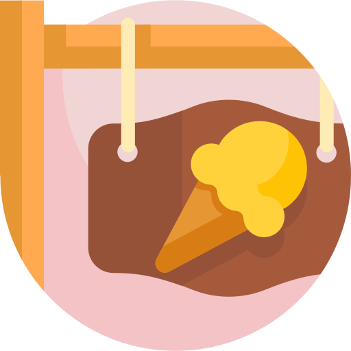 Ice cream shop Detailed Flat Circular Flat icon
