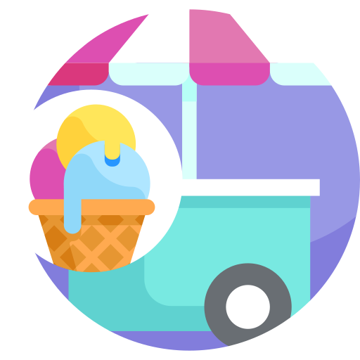 Ice cream cart Detailed Flat Circular Flat icon