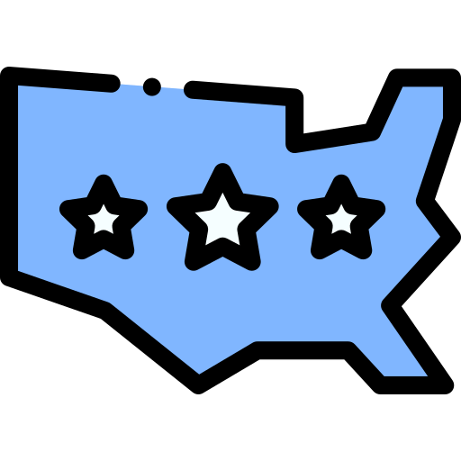 미국 Detailed Rounded Lineal color icon
