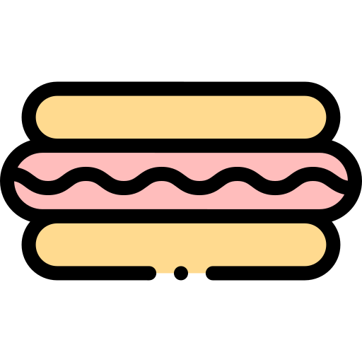 hot dog Detailed Rounded Lineal color icono