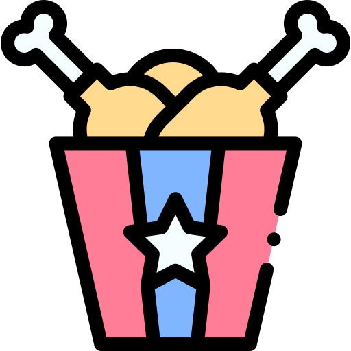 pollo fritto Detailed Rounded Lineal color icona