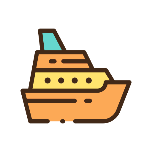 statek wycieczkowy Good Ware Lineal Color ikona