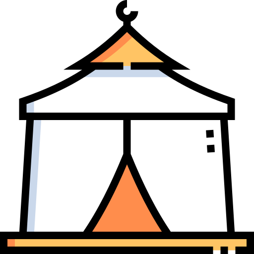 tenda giama Detailed Straight Lineal color icona