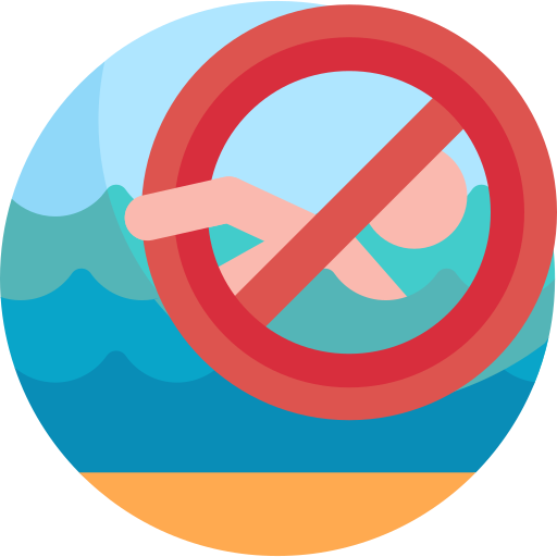 No swimming Detailed Flat Circular Flat icon