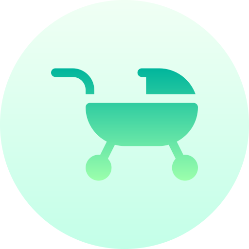 carrito de bebé Basic Gradient Circular icono