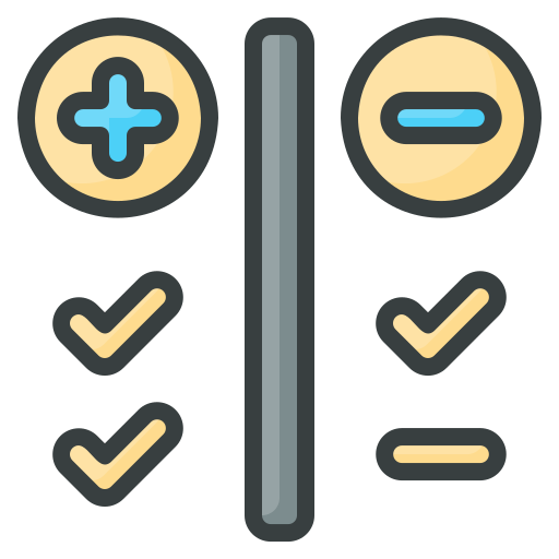 Pros and cons Generic Outline Color icon