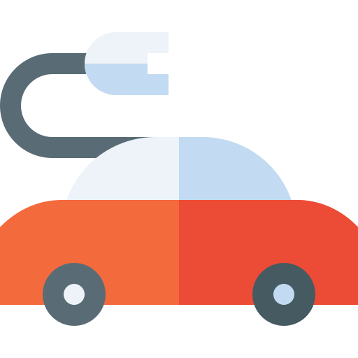 coche eléctrico Basic Straight Flat icono