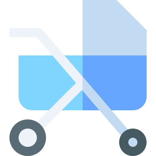Stroller Basic Straight Flat icon