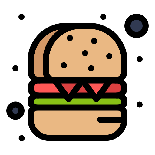 hamburger Flatart Icons Lineal Color icoon