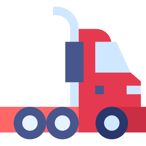 vrachtauto Basic Straight Flat icoon