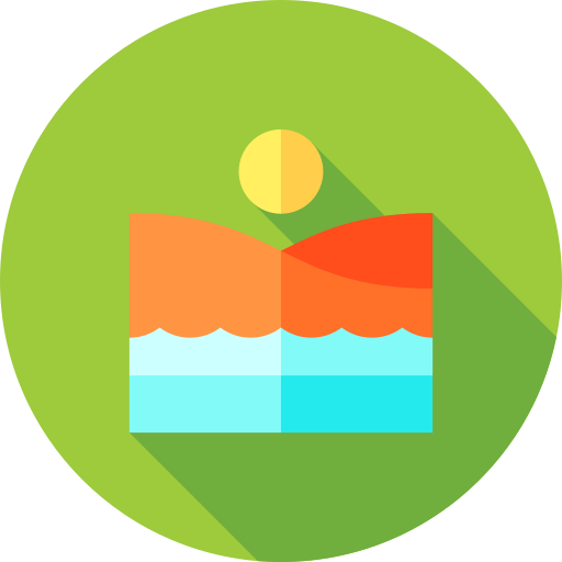 Beach Flat Circular Flat icon